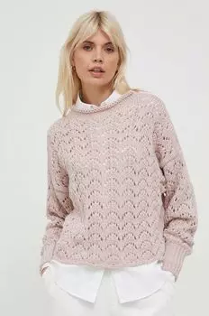 Свитер из смесовой шерсти United Colors of Benetton, розовый