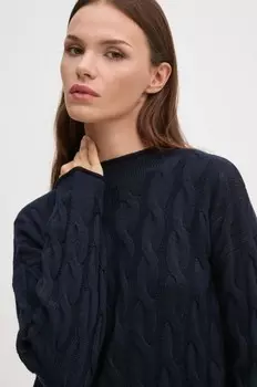 Свитер из смесовой шерсти United Colors of Benetton, темно-синий