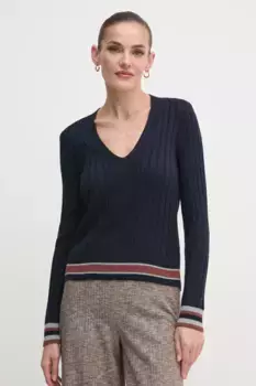 Свитер из смесовой шерсти United Colors of Benetton, темно-синий