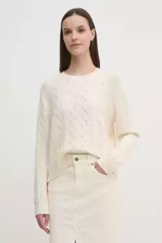 Свитер из смесовой шерсти United Colors of Benetton, бежевый