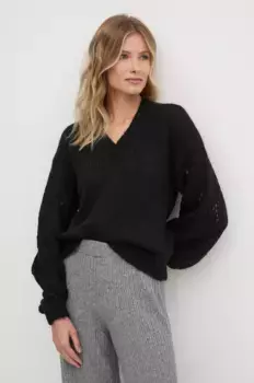 Свитер из смесовой шерсти United Colors of Benetton, черный