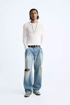 Свитер из смесовой вискозы ZARA, экру
