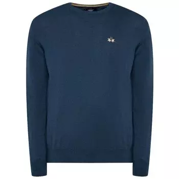 Свитер из светло-голубого хлопка La Martina