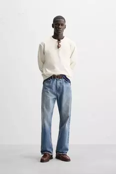 Свитер из текстурированной хлопковой смеси ZARA, устрично-белый