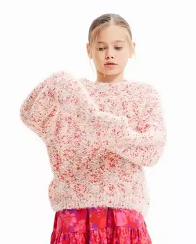 Свитер из текстуры букле для девочки Desigual, мультиколор