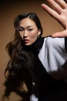 Свитер из ткани Selanik с полуводолазкой свободного кроя DeFacto, разноцветный