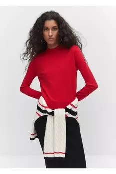 Свитер из тонкой ткани на молнии Mango, красный