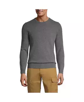 Свитер из тонкокачественного кашемира Big & Tall Lands' End, серый