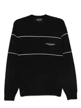 Свитер из вирджинской шерсти EMPORIO ARMANI, черный