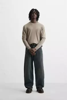 Свитер из вискозной смеси ZARA, серо-коричневый