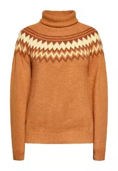 Свитер IZIA, цвет Caramel/Dark brown