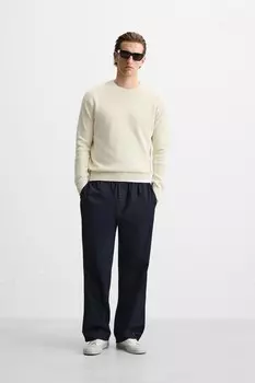 Свитер изнаночной вязки ZARA, экрю