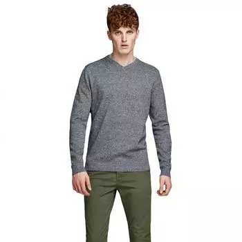 Свитер Jack & Jones Basic Knit V-Neck Twisted With Jet Stream, синий