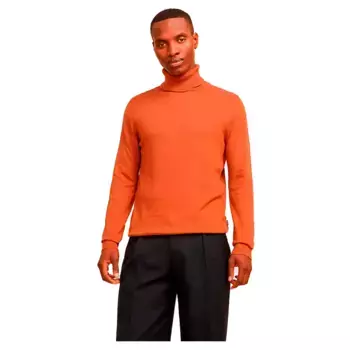 Свитер Jack & Jones Emil Knit High Neck, оранжевый/коричневый