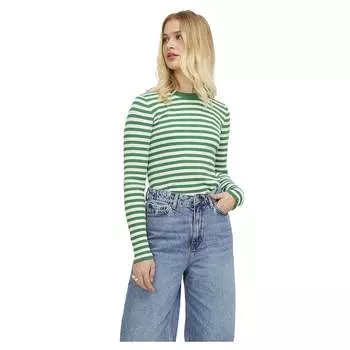 Свитер Jack & Jones Jodi Tight Stripe JJXX Crew Neck, зеленый
