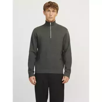 Свитер Jack & Jones Milano Stitch half zip, зеленый