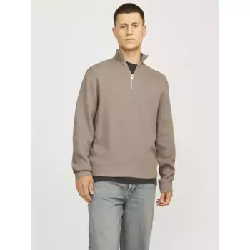 Свитер Jack & Jones Milano Stitch half zip, серый