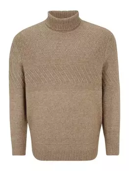 Свитер Jack & Jones Plus Sweater Milo, темно-бежевый