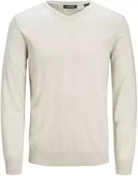 Свитер Jack & Jones с V-образным вырезом "EMIL KNIT V-NECK", кремовый
