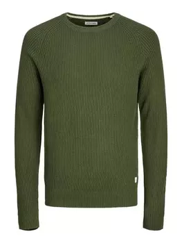Свитер JACK & JONES Sweater JJPannel, темно-зеленый