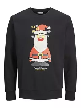 Свитер JACK & JONES Sweatshirt JJXmas Jolly, черный