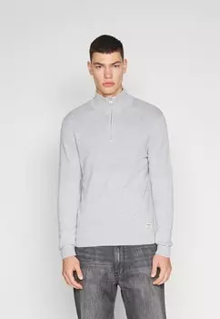 Свитер JCOCHRIS BUBBLE HALF ZIP Jack & Jones, светло-серый меланж