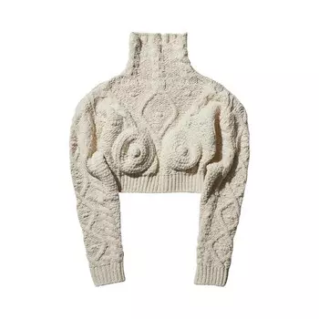 Свитер Jean Paul Gaultier Madonna Knitted Breast Sweater Cream, белый