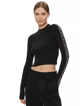 Свитер jeans maglioncino crop aderente Tommy, черный