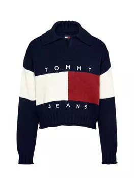 Свитер jeans maglioncino squadrato donna Tommy, синий
