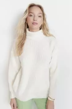 Свитер - Экрю - Oversize Trendyol, экрю