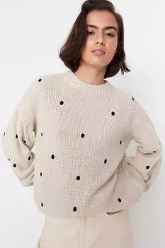 Свитер - Экрю - Oversize Trendyol, экрю
