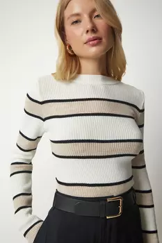 Свитер - Экрю - Приталенный Happiness stanbul, экрю