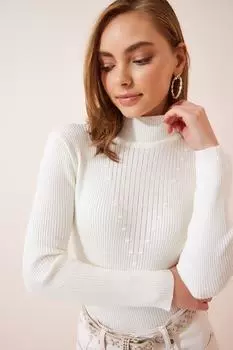 Свитер - Экрю - Приталенный Happiness stanbul, экрю