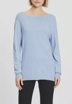 Свитер Элея, вырез лодочка, манжеты в рубчик, женский Galeria, цвет Blue Melange