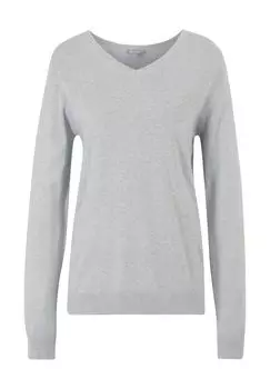Свитер Эсра, манжеты в рубчик, V-образный вырез, женский Galeria, цвет Grey Mel