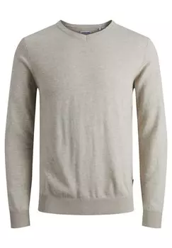 Свитер JJEEMIL V-NECK NOOS Jack & Jones, овсяный