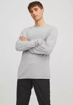 Свитер JJEHILL CREW NECK NOOS Jack & Jones, светло-серый меланж