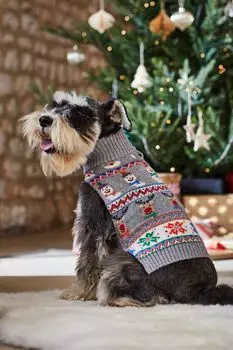 Свитер JoJo Maman Bb с рождественским скандинавским животным узором Jojo Maman Bb, серый