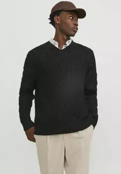 Свитер Jorcosy Cable Vneck Jack & Jones, черный