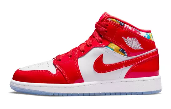 Свитер Jordan 1 Mid Barcelona красный, патент (GS)