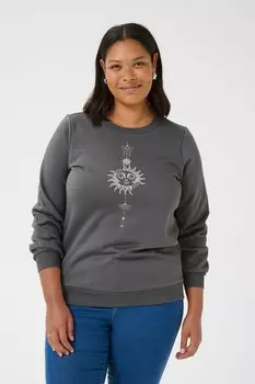 Свитер KAFFE CURVE Sweatshirt Sunna, темно-серый