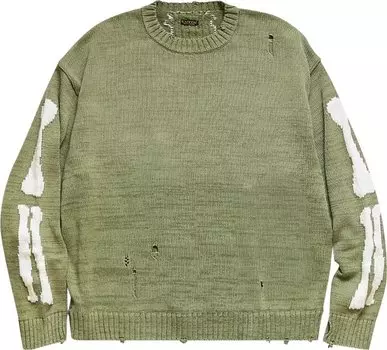 Свитер Kapital 5G Cotton Knit Bone Crew Sweater 'Khaki', коричневый