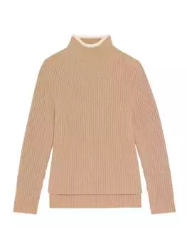 Свитер Karenia из шерсти и кашемира в рубчик Theory, цвет palomino ivory