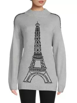 Свитер Karl Lagerfeld Paris с воротником «эйфелева башня», серый
