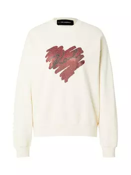 Свитер Karl Lagerfeld Sweatshirt HEARTS, кремовый