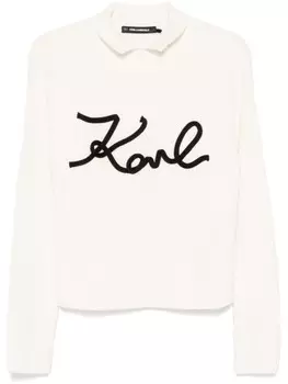 Свитер Karl Signature из сутажа Karl Lagerfeld, белый