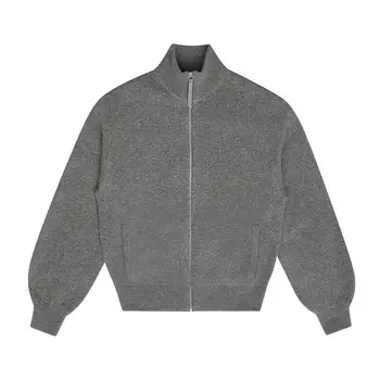 Свитер кашемировый Deep Breath на молнии, пепельный