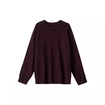 Свитер кашемировый Muji с круглым вырезом, бордовый