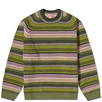 Свитер Kenzo Rue Vivienne Crew Knit, зеленый