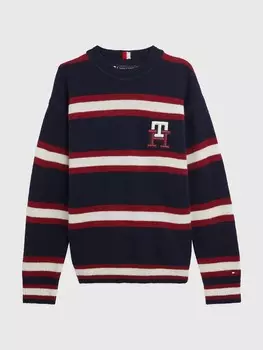 Свитер kids' th в полоску с монограммой Tommy Hilfiger, небо пустыни